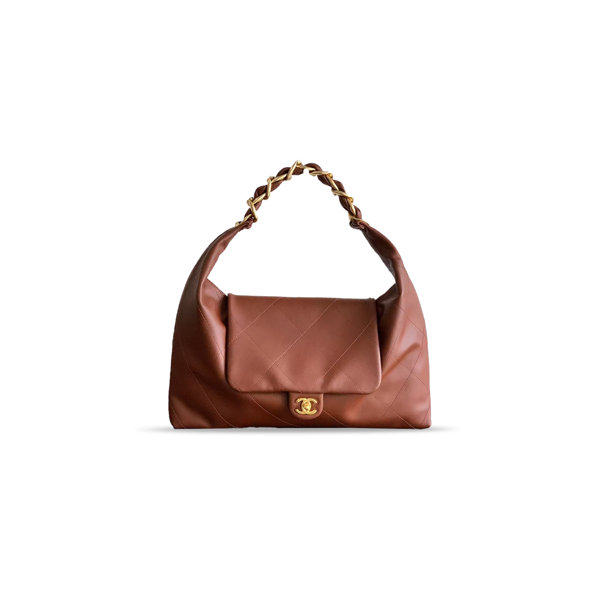 CHANEL HOBO BAG IN BROWN LEATHER AS5853 (43*33*7cm)